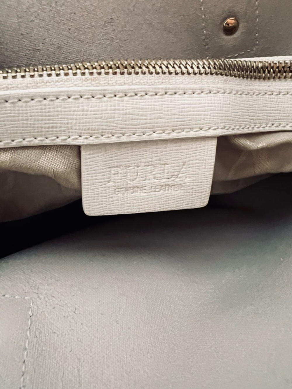 Furla Off-White Saffiano Leather Tote with Gold Charm - Picture 5 of 7